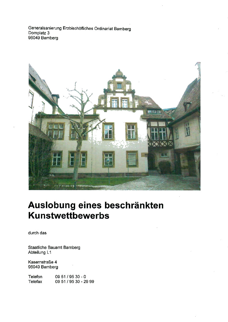 Auslobung Kunstwettbewerb 2009